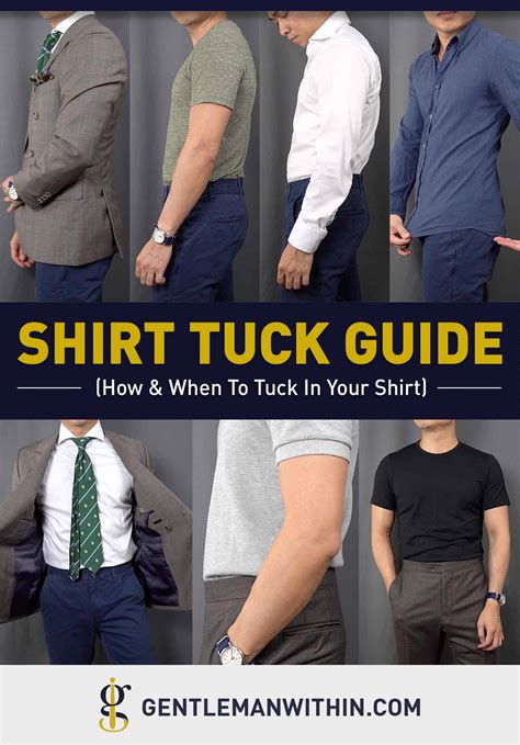 tucking shirt into pants.